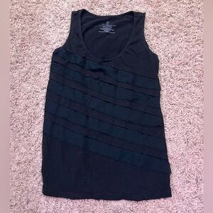 New York & Company Black tank top with diagonal sheer detailing XS